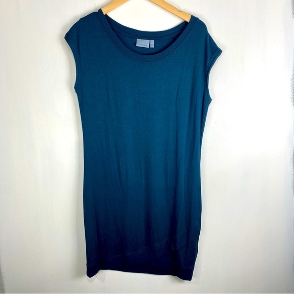 Athleta Super Soft Spandex Athleisure Sleeveless Mini Dress Turquoise Size Small - Picture 1 of 5